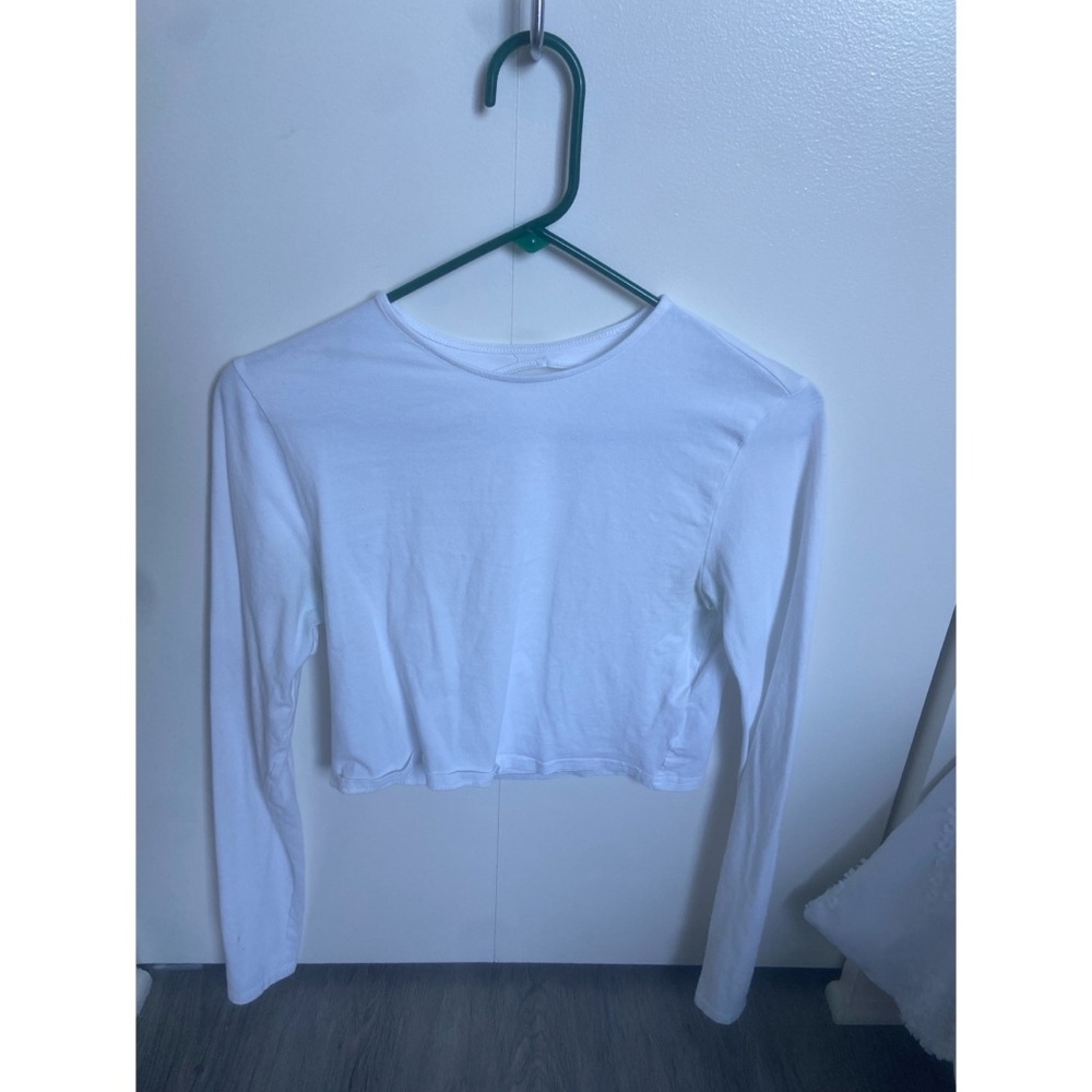 white open back crop top